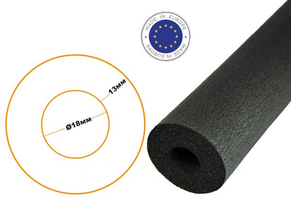 Каучукова теплоізоляція для труб з вн. d 18 мм і товщиною ізоляції 13 мм NMC Insul Tube трубка 13х18 мм