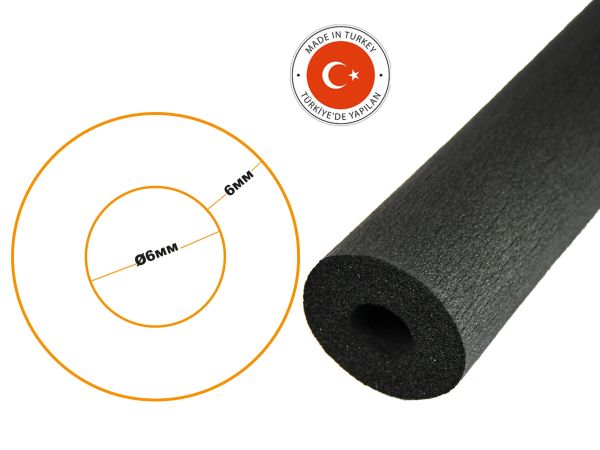 Каучукова теплоізоляція для труб товщиною ізоляції 6 мм ODE R-Flex Pipe Std трубка 6х6 мм (496м\упаковка)