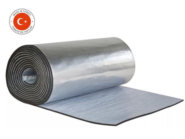 Каучукова шумоізоляція ODE R-Flex Roll XT ALU лист 6мм з самоклейкою основою і алюмінієвою фольгою (30мкм) 1м.кв